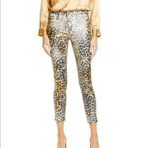 L’AGENCE Margot Metallic Coated Crop Skinny Jeans